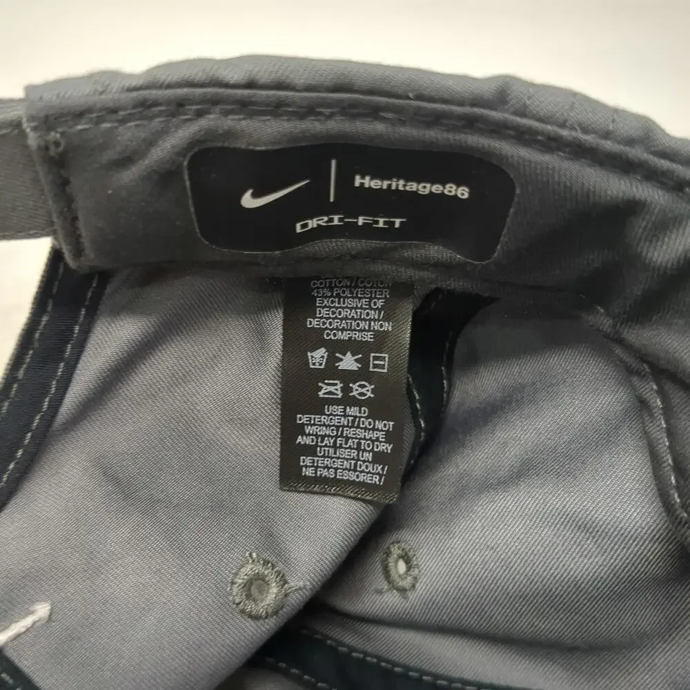 Nike Baseball Cap Gray One Size Dri-Fit Heritage86 Slideback Draft Kings Hat